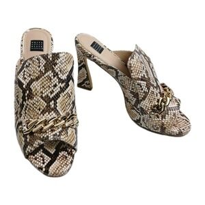 White House Black Market WHBM Lena Women's Shoes 10 M Snakeskin Print Mule #1525